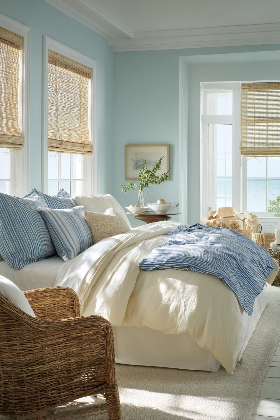 blue and cream bedroom 14