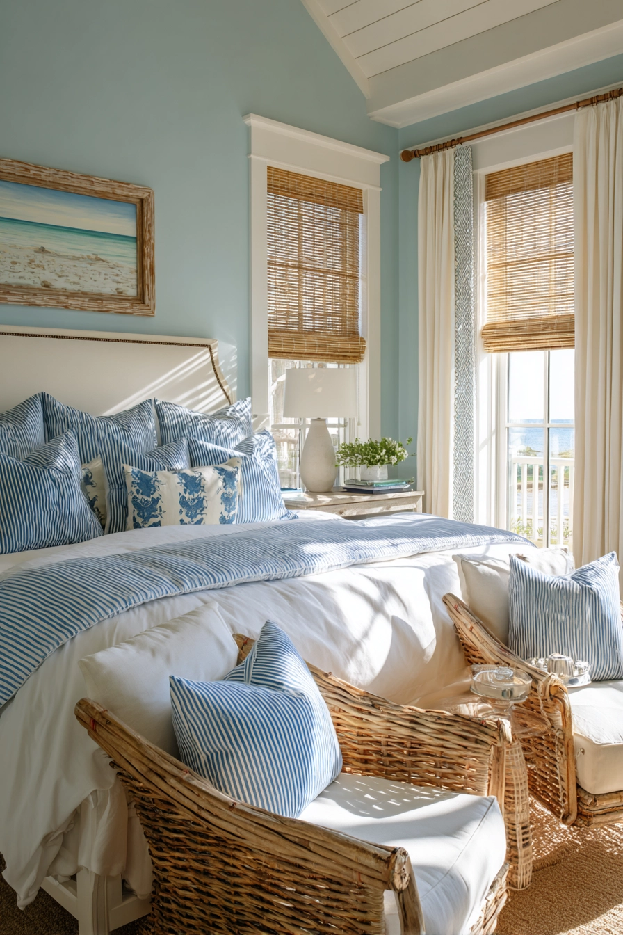 blue and cream bedroom 15