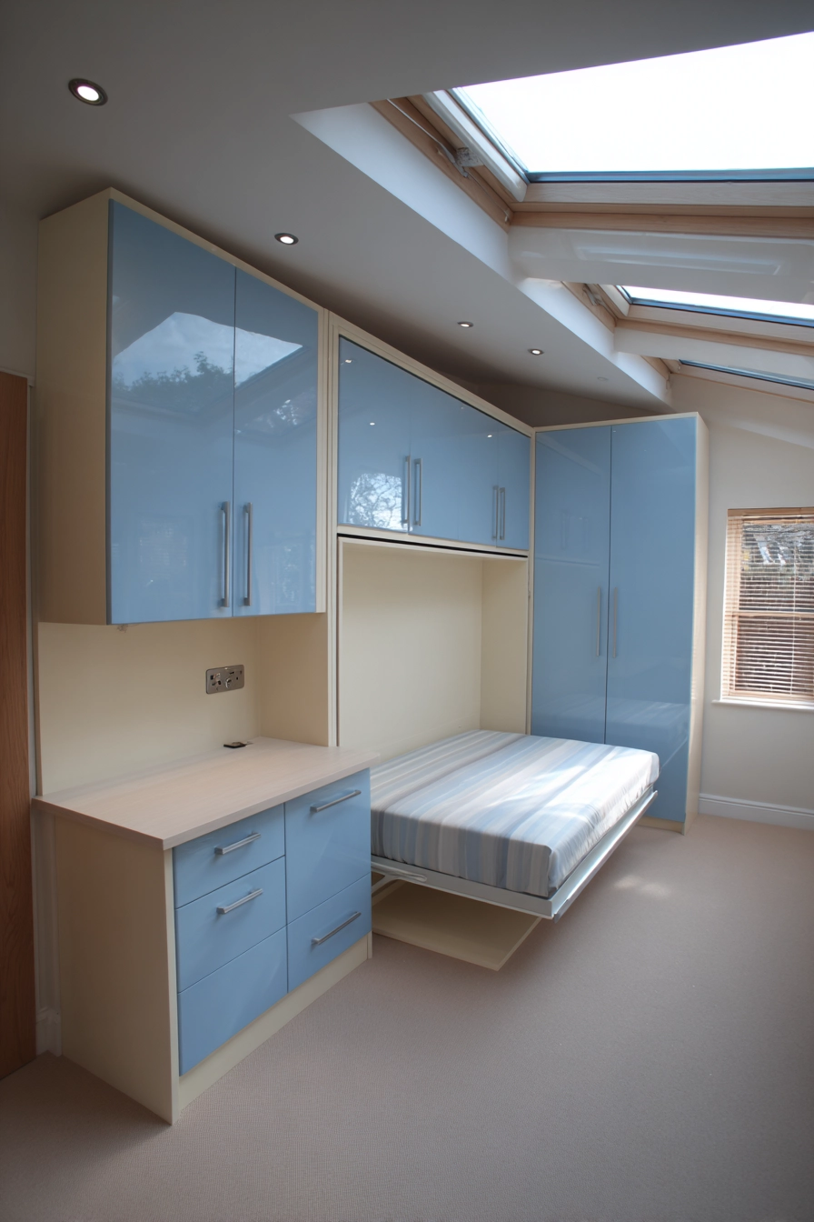 blue and cream bedroom 25