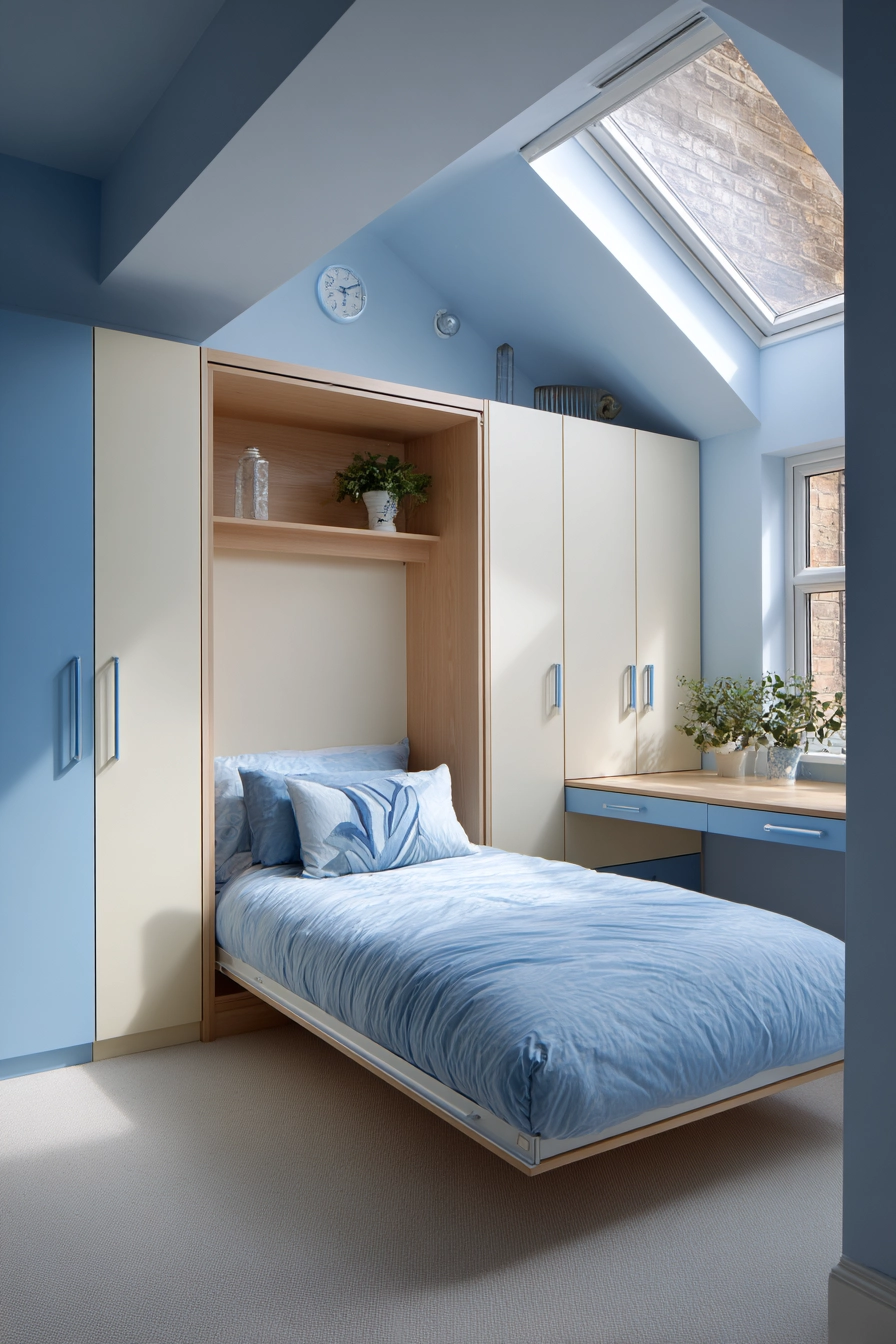 blue and cream bedroom 26