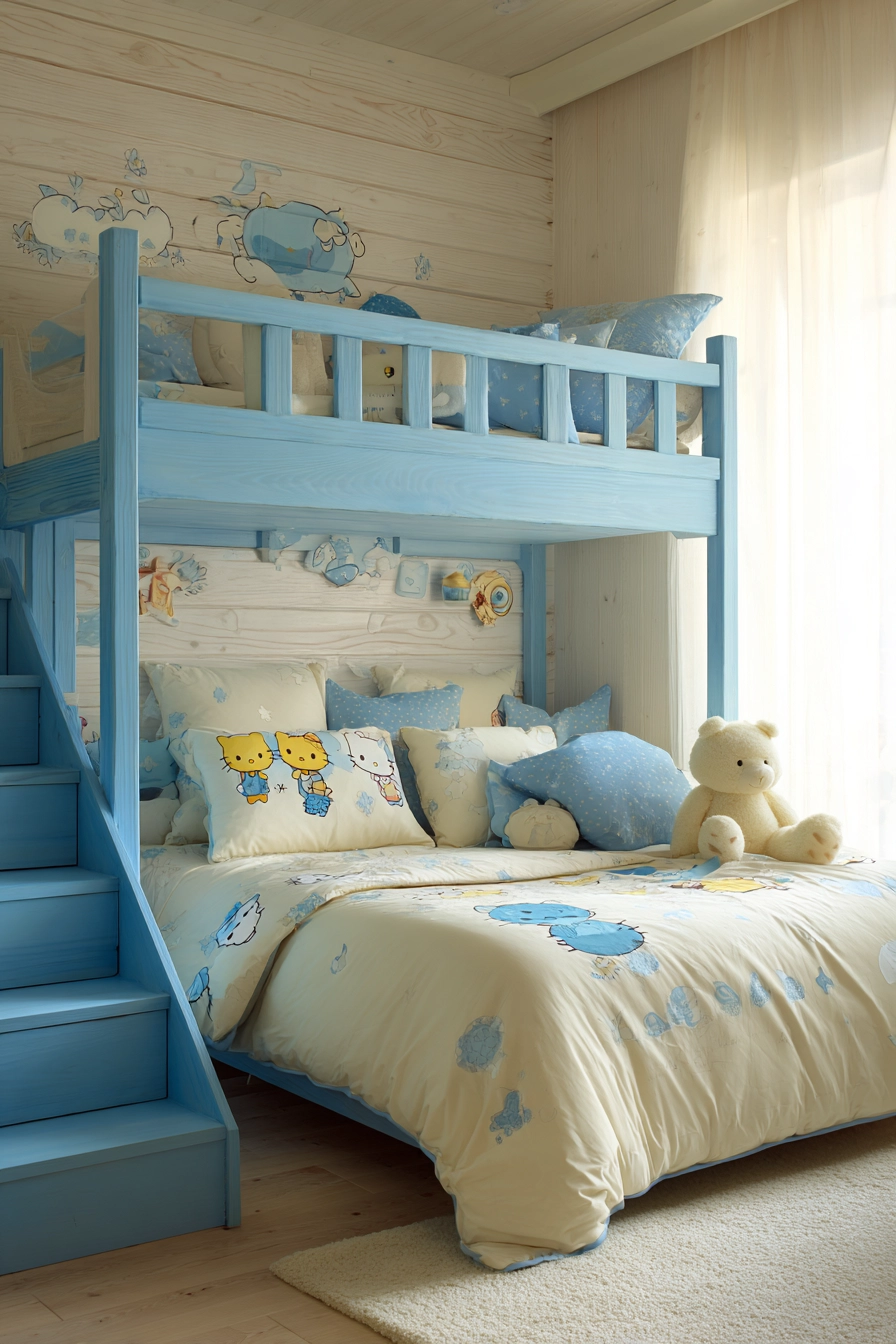 blue and cream bedroom 29