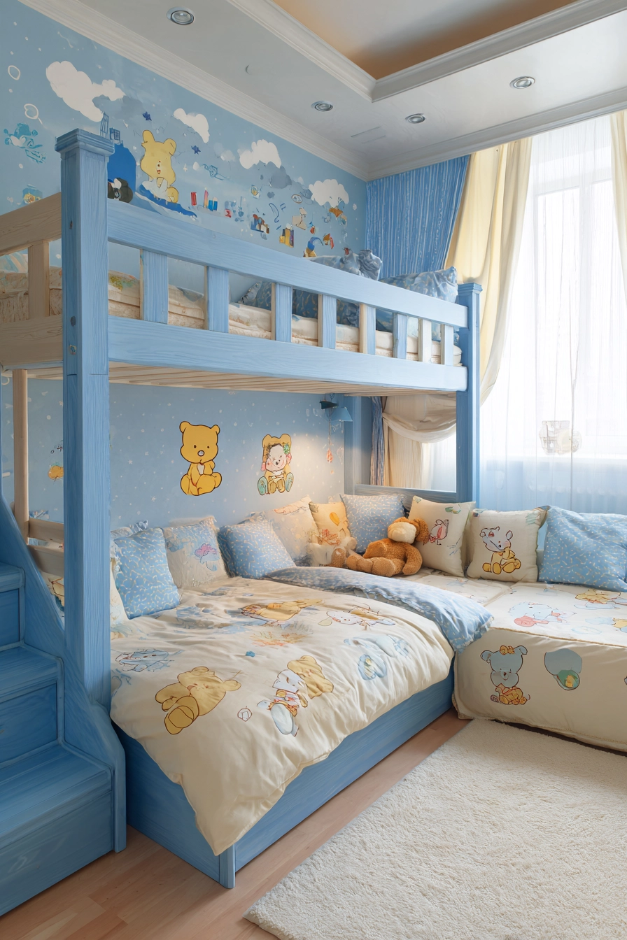 blue and cream bedroom 31