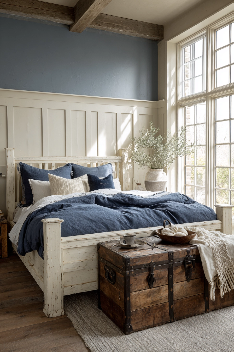 blue and cream bedroom 39