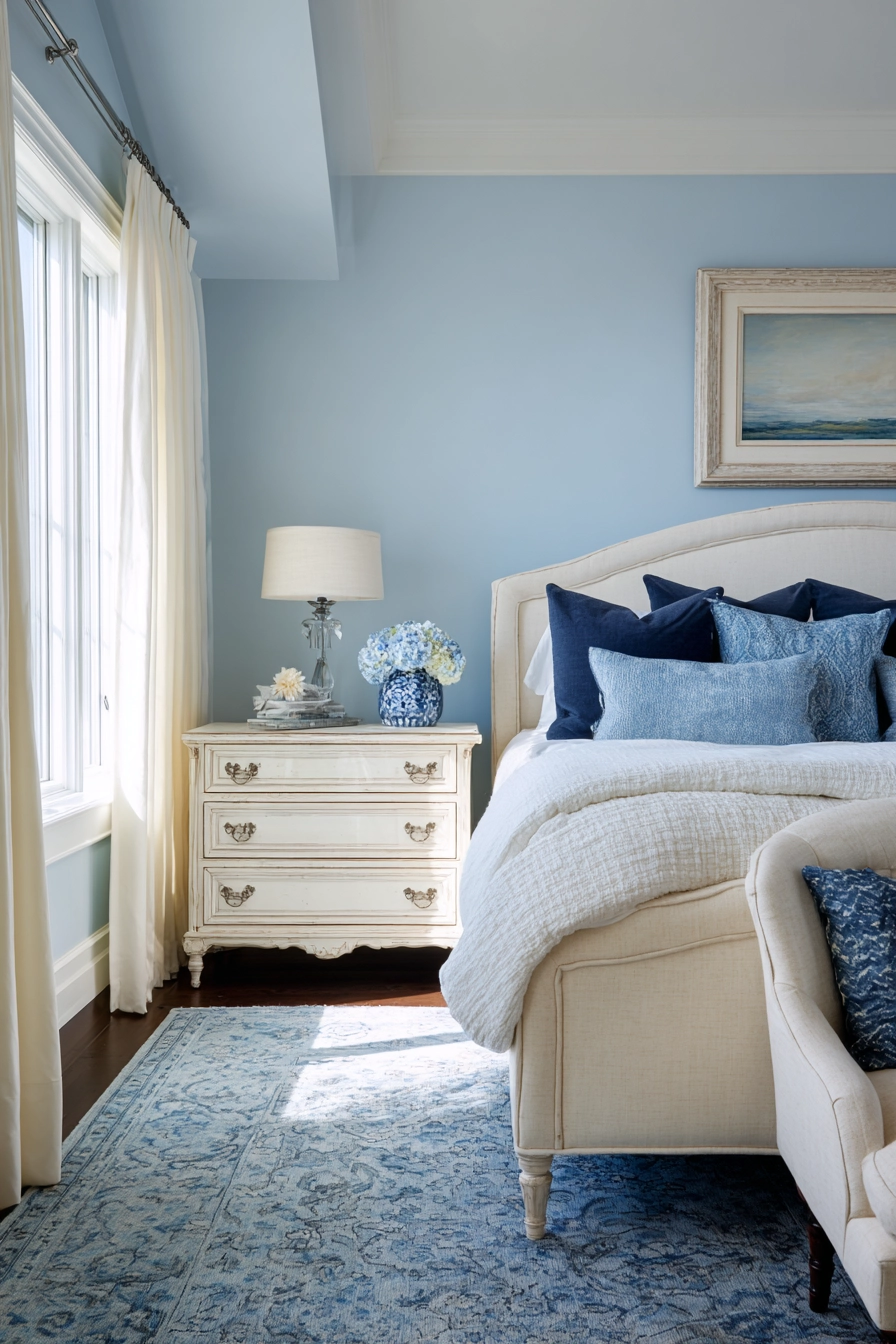 blue and cream bedroom 4