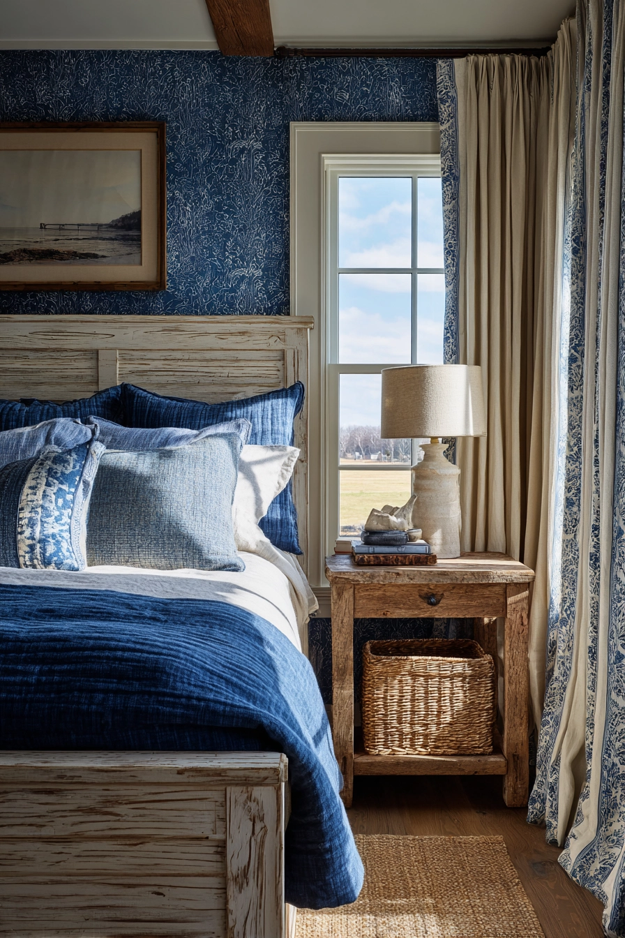 blue and cream bedroom 6