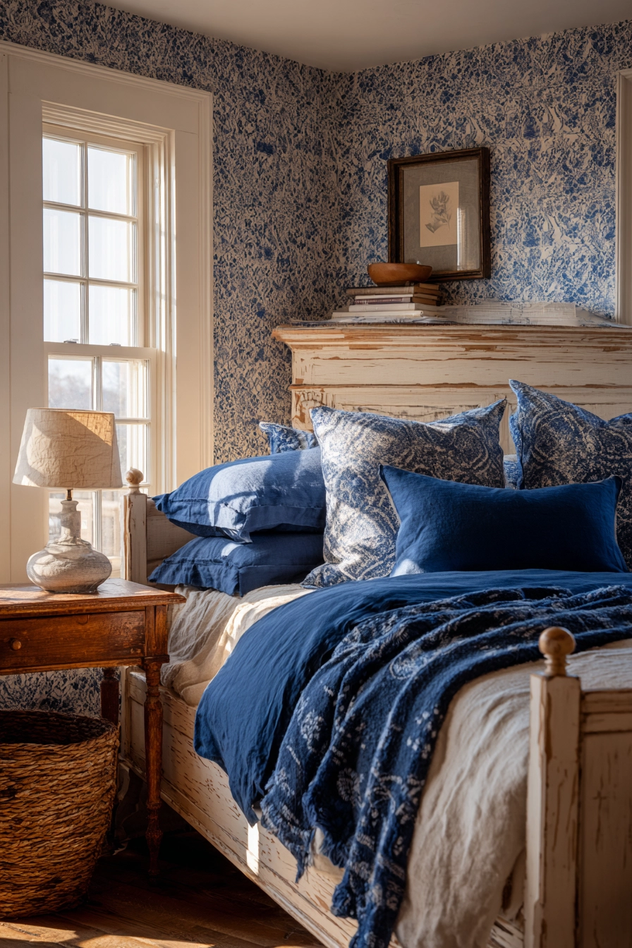 blue and cream bedroom 7