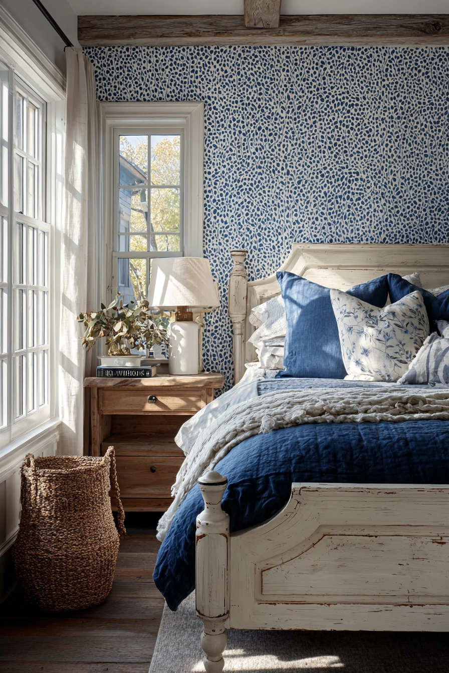 blue and cream bedroom 8