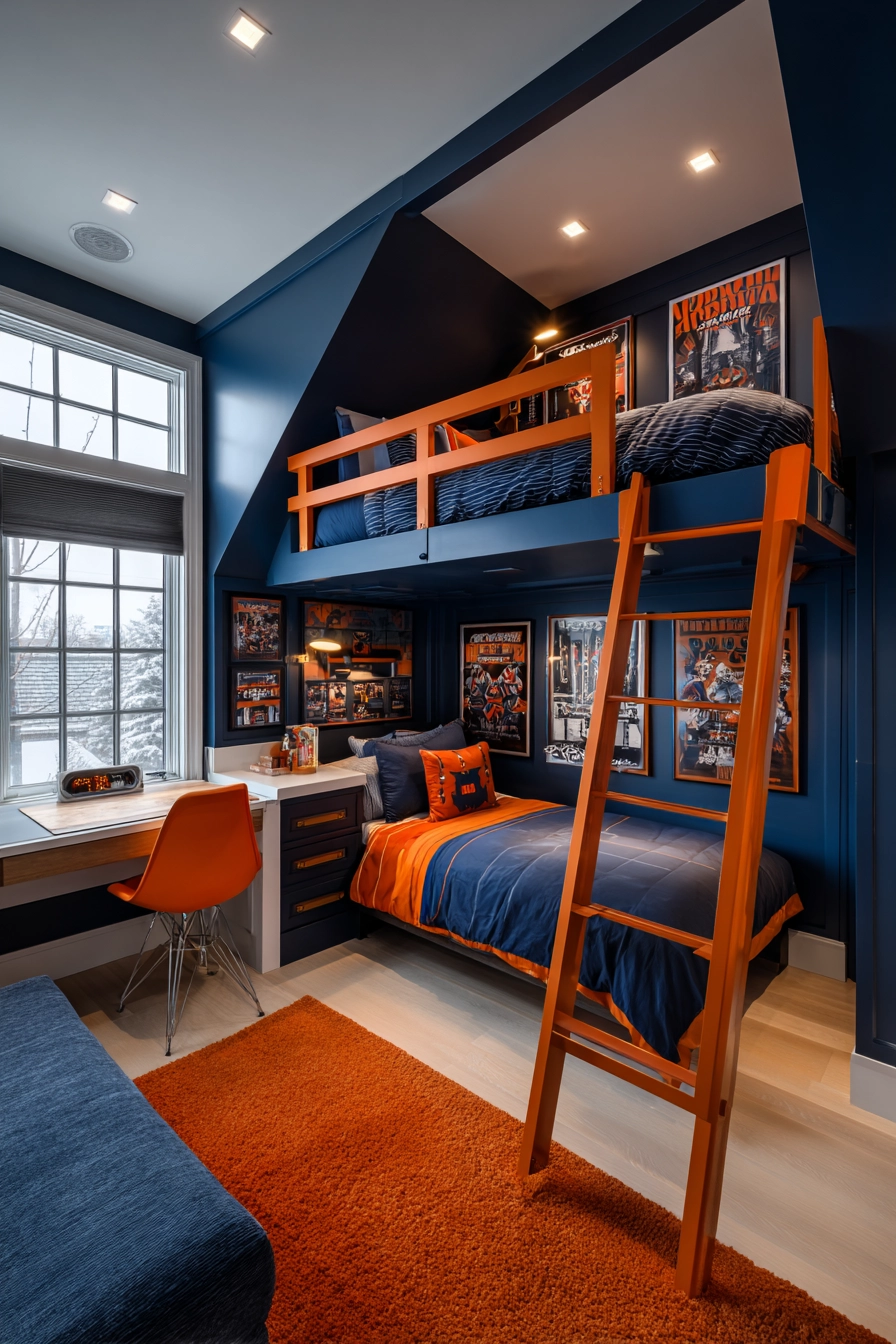 blue and orange bedroom 20
