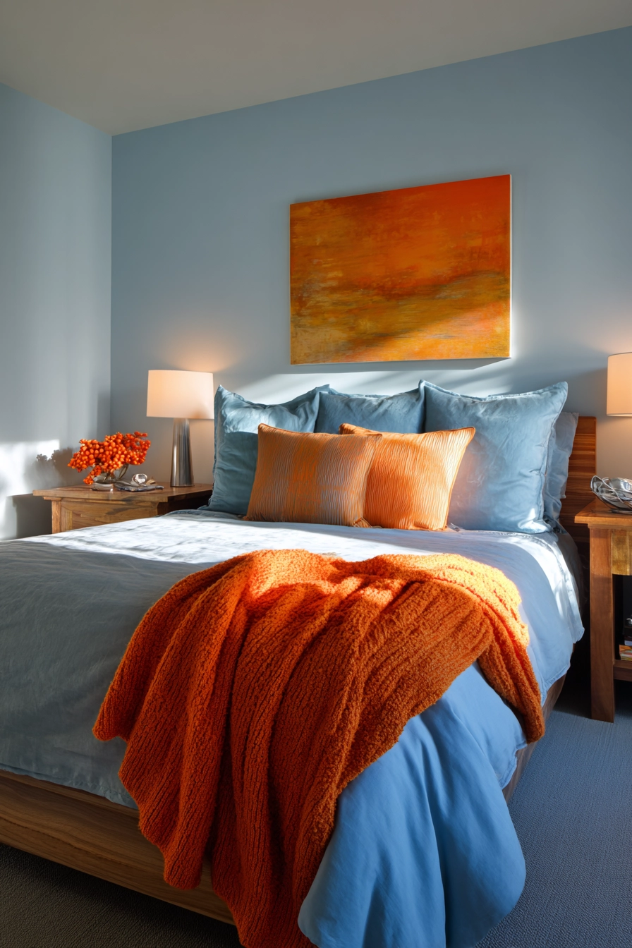 blue and orange bedroom 21