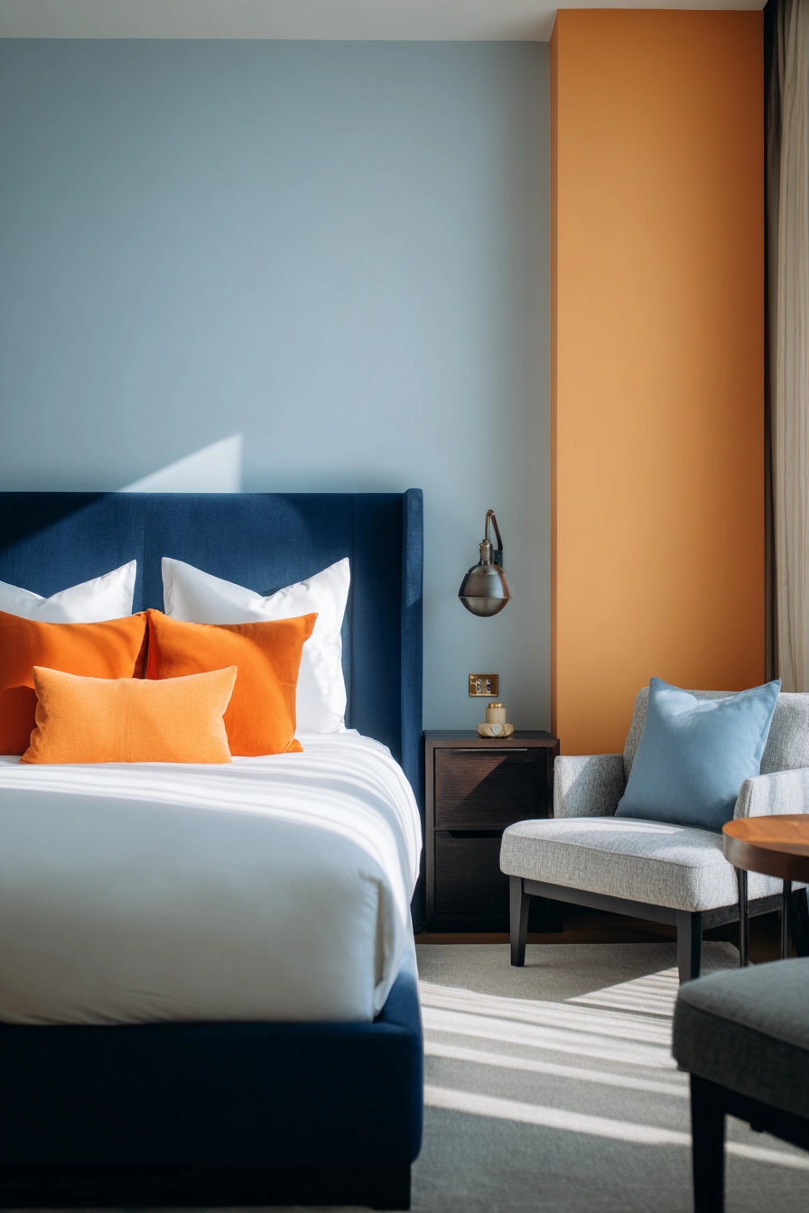 blue and orange bedroom 29