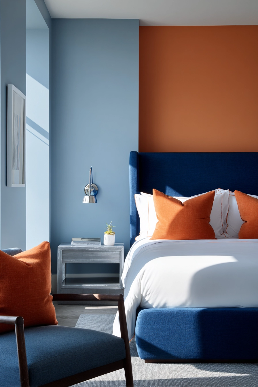 blue and orange bedroom 31