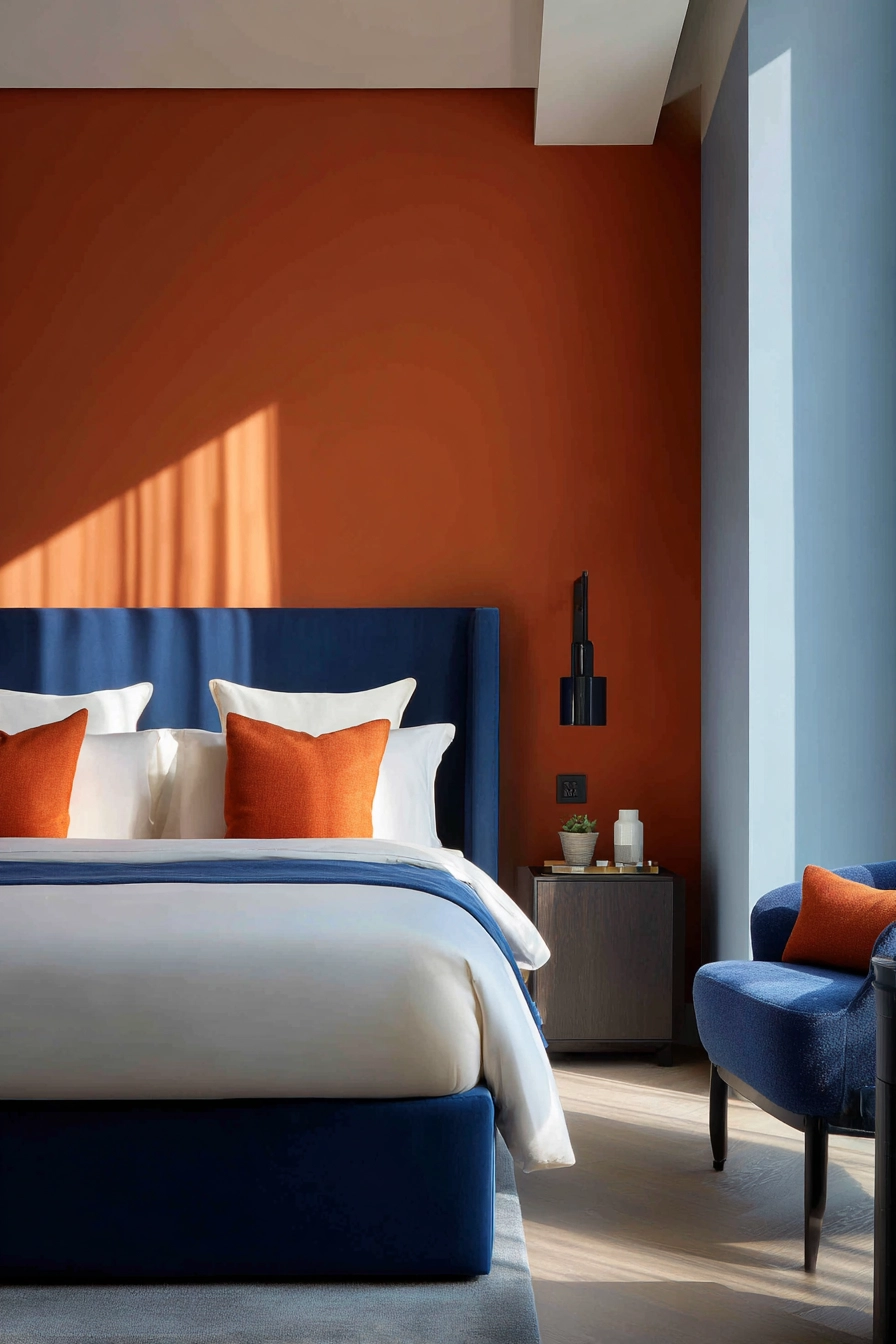 blue and orange bedroom 32