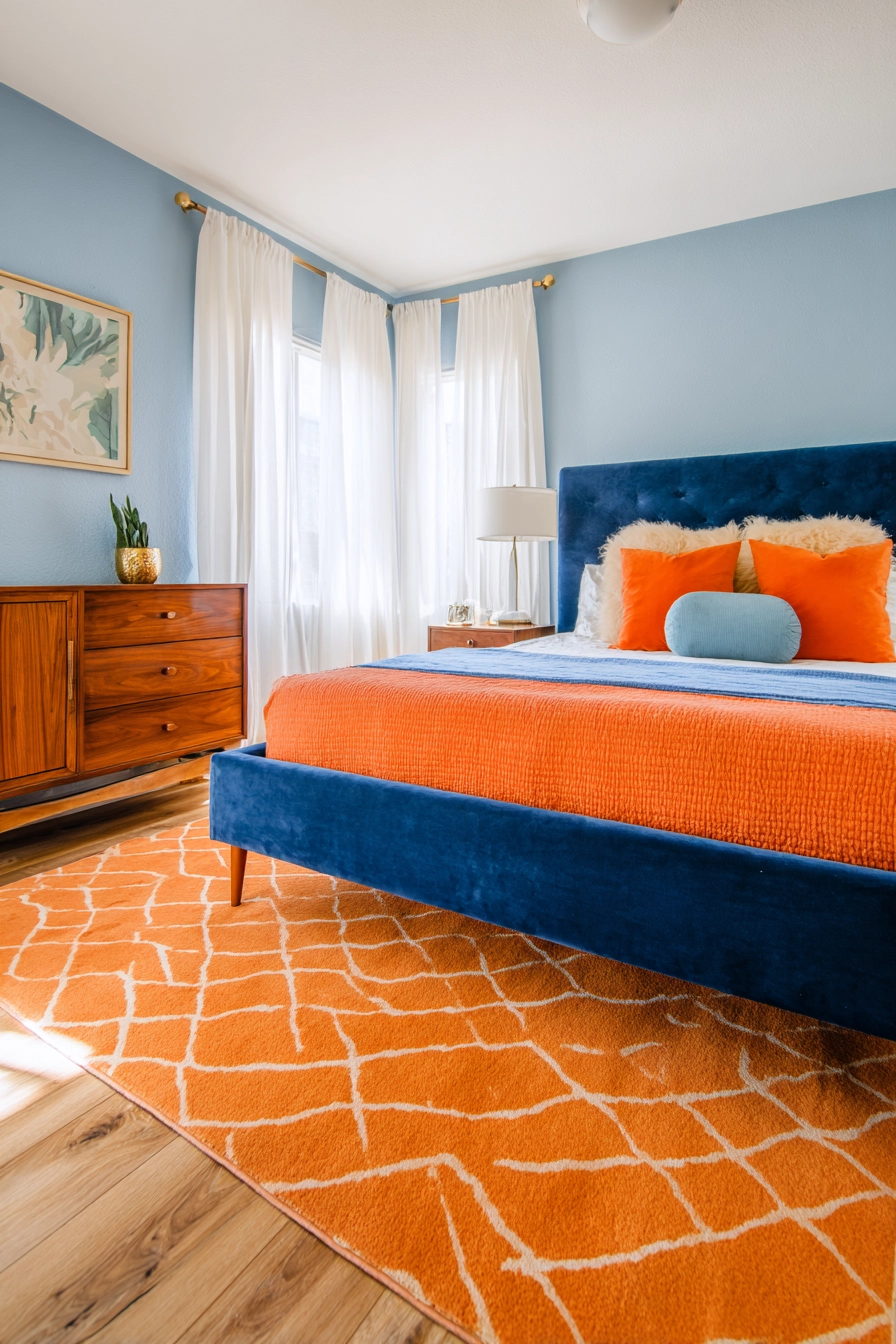 blue and orange bedroom 4