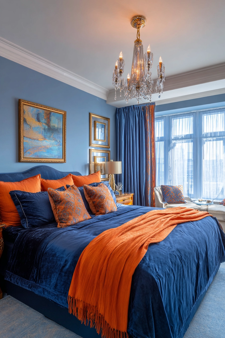 blue and orange bedroom 40