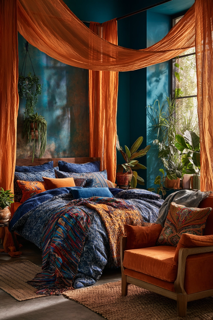 blue and orange bedroom 6