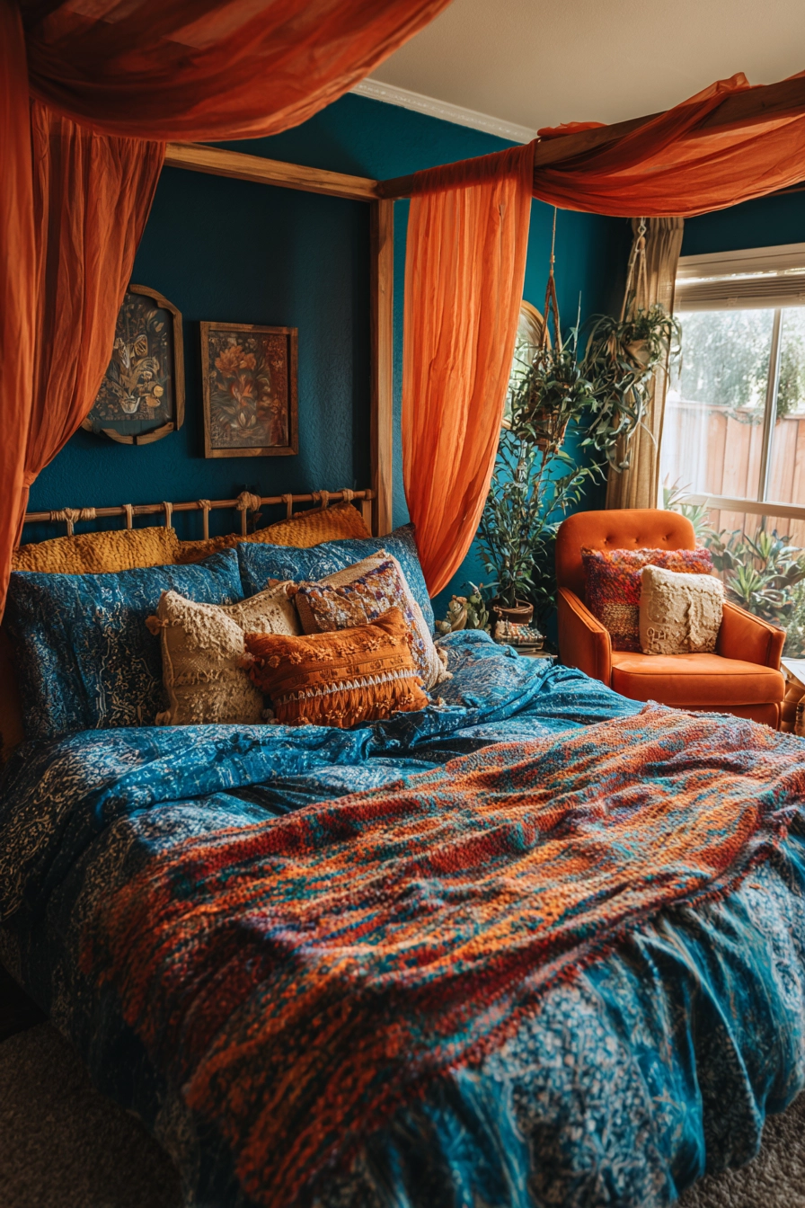 blue and orange bedroom 7