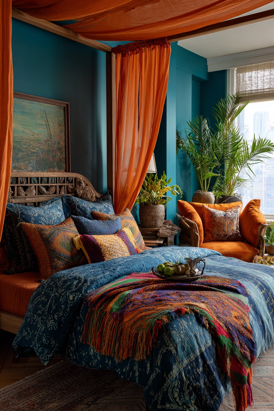 blue and orange bedroom 8