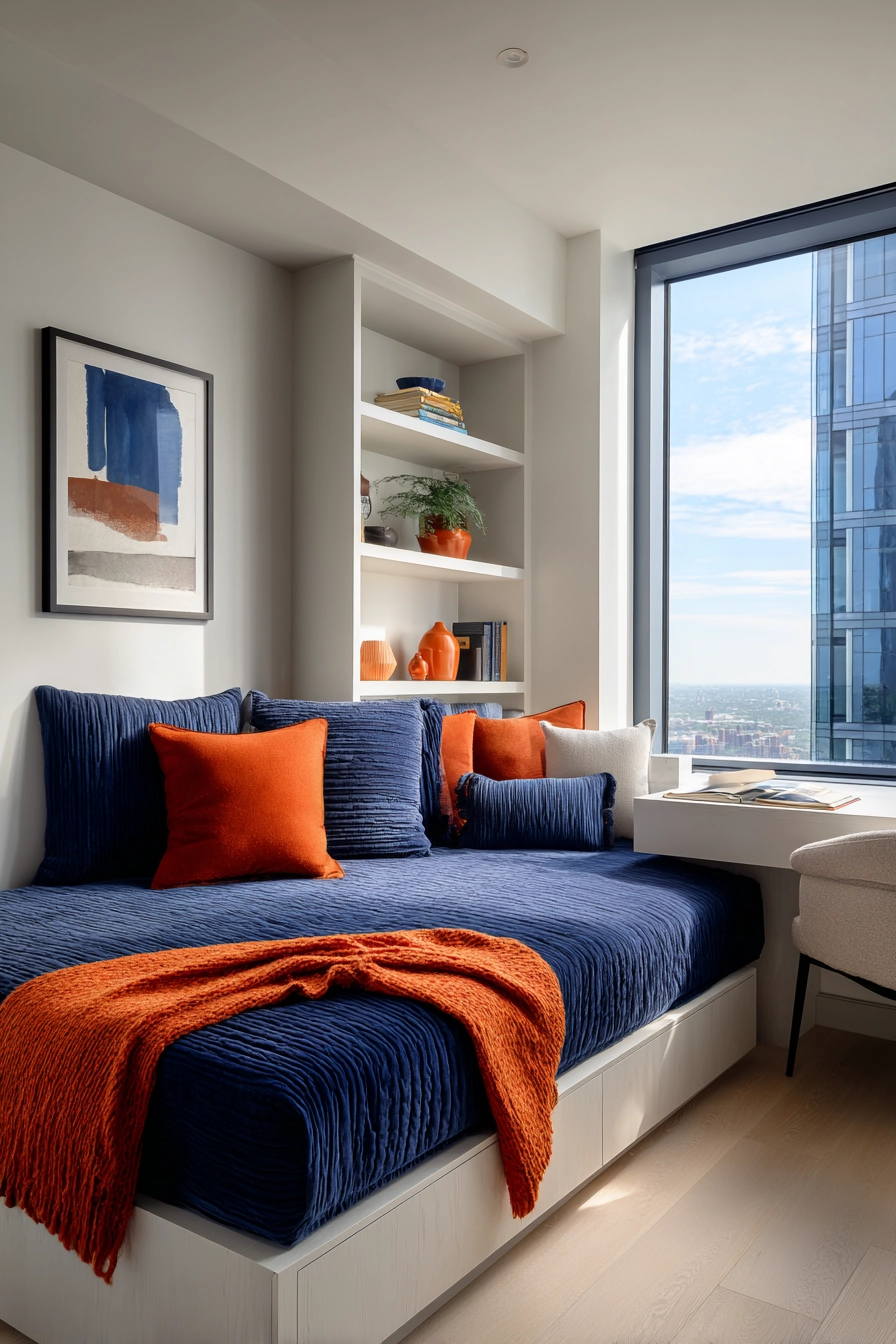 blue and orange bedroom 9