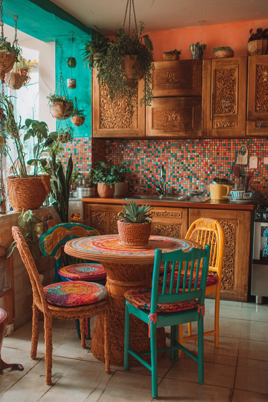 boho chic kitchen 13