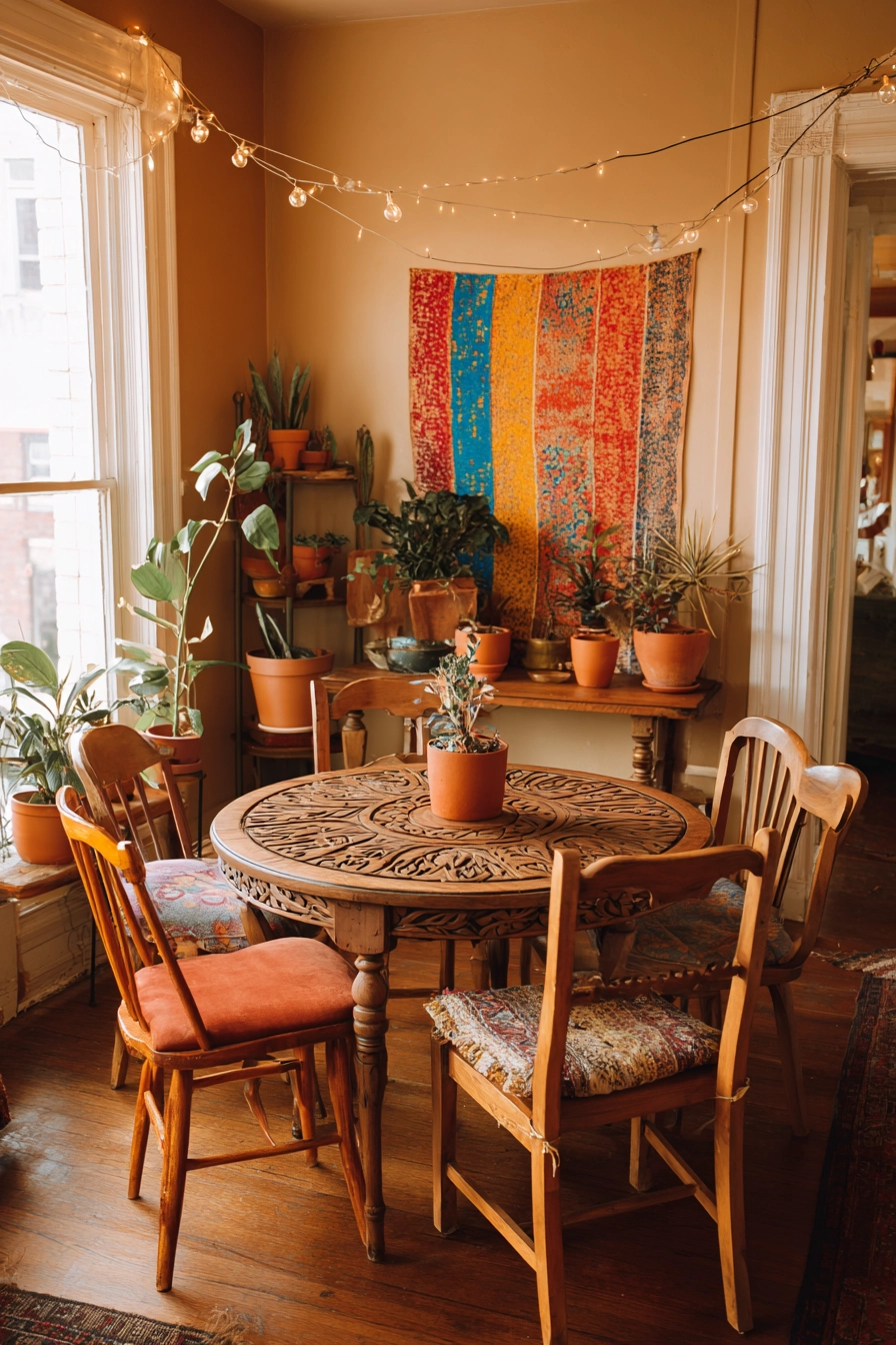 brown dining room 16