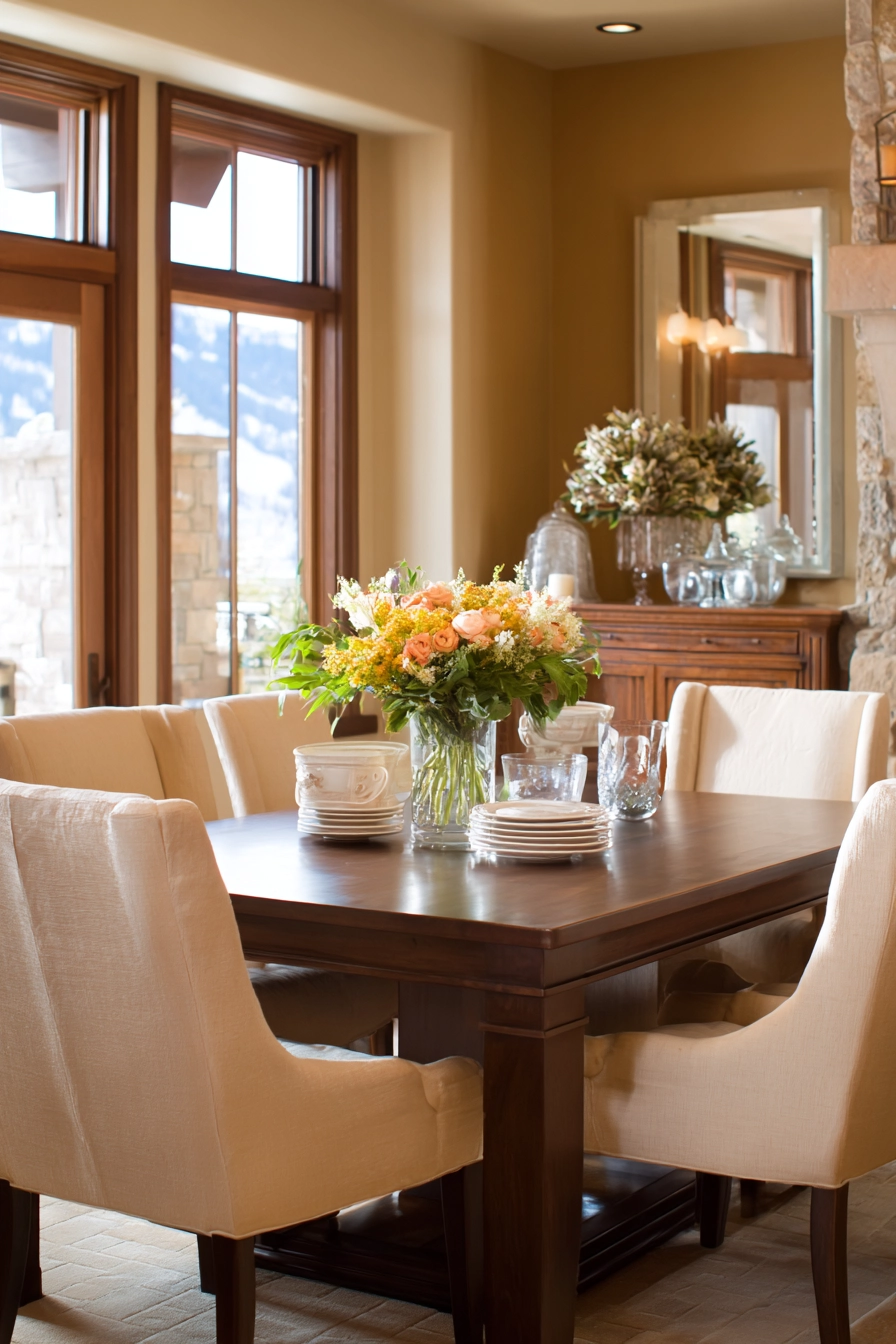 brown dining room 30