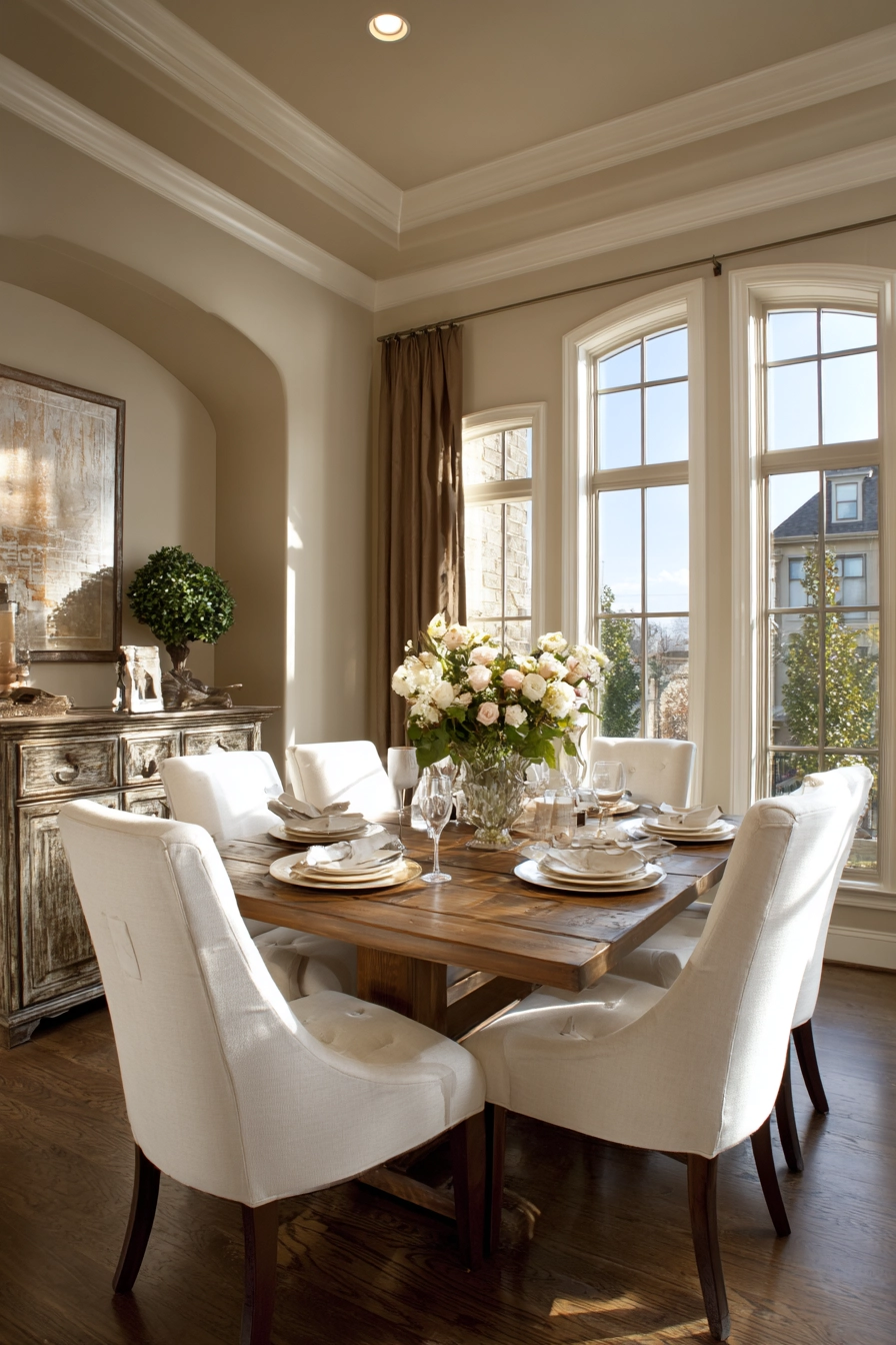 brown dining room 32