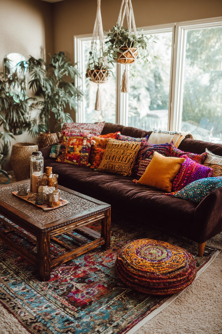 dark brown couch living room ideas 11