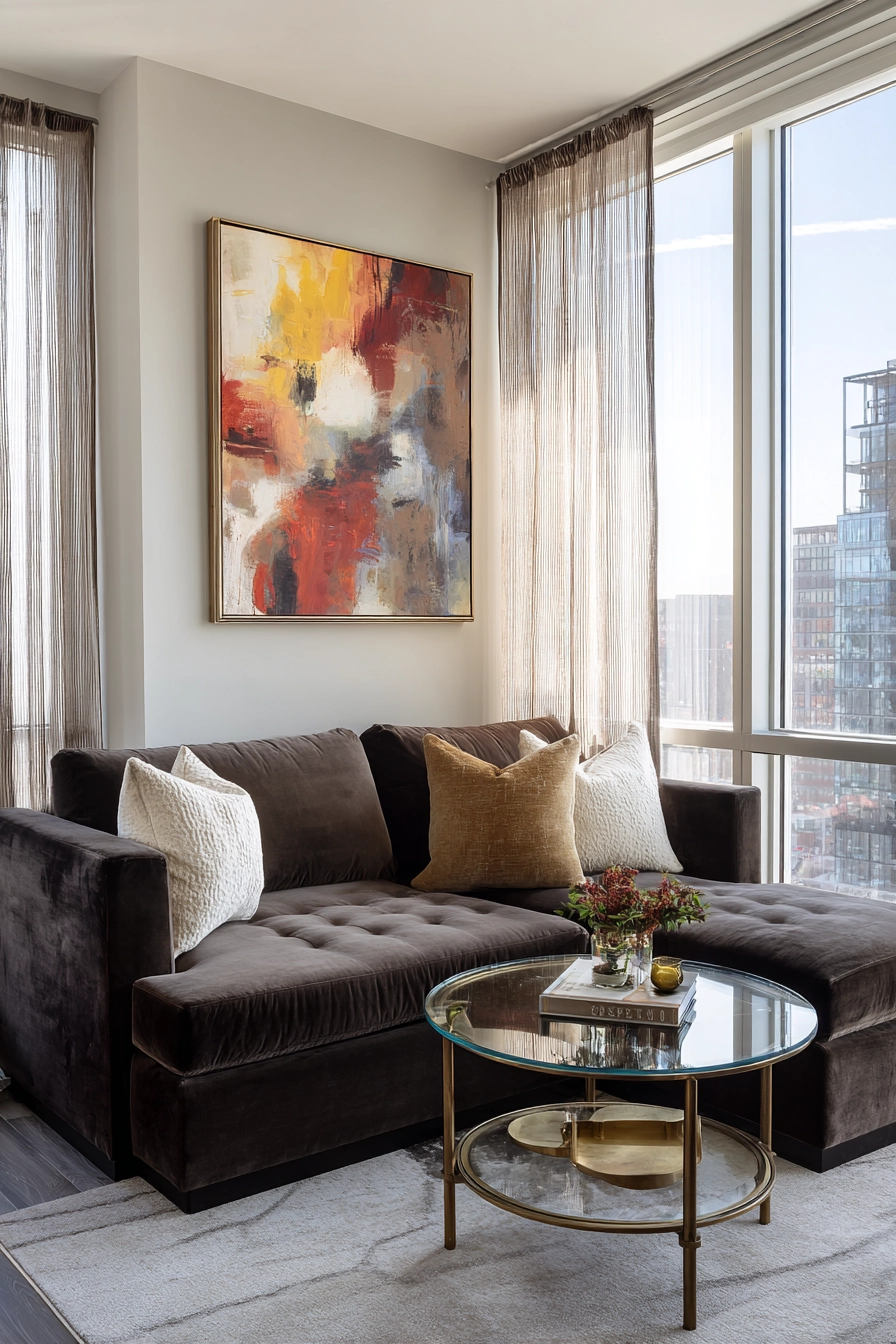 dark brown couch living room ideas 18