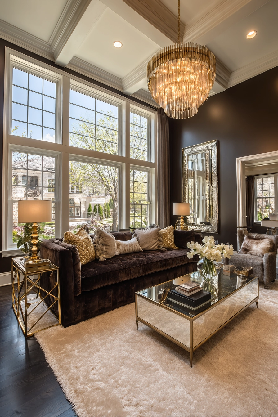 dark brown couch living room ideas 26