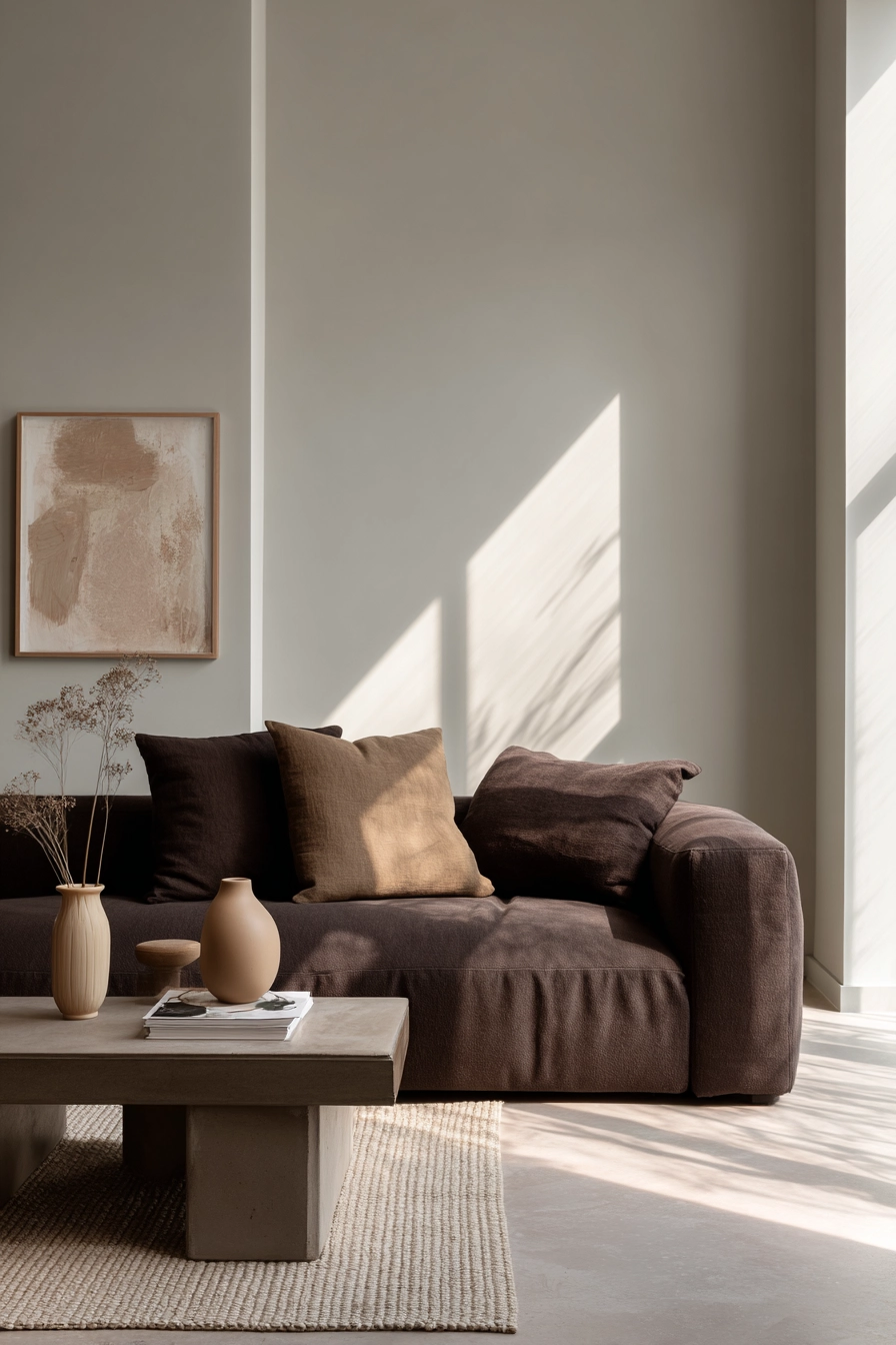 dark brown couch living room ideas 29