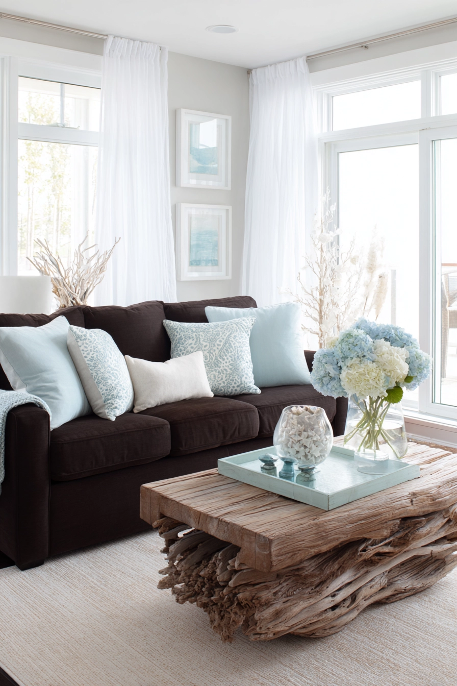 dark brown couch living room ideas 38