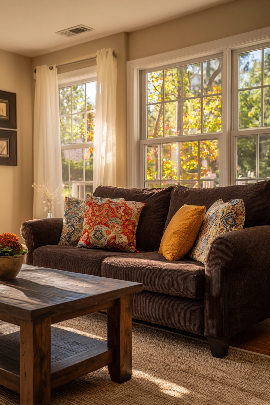 dark brown couch living room ideas 4