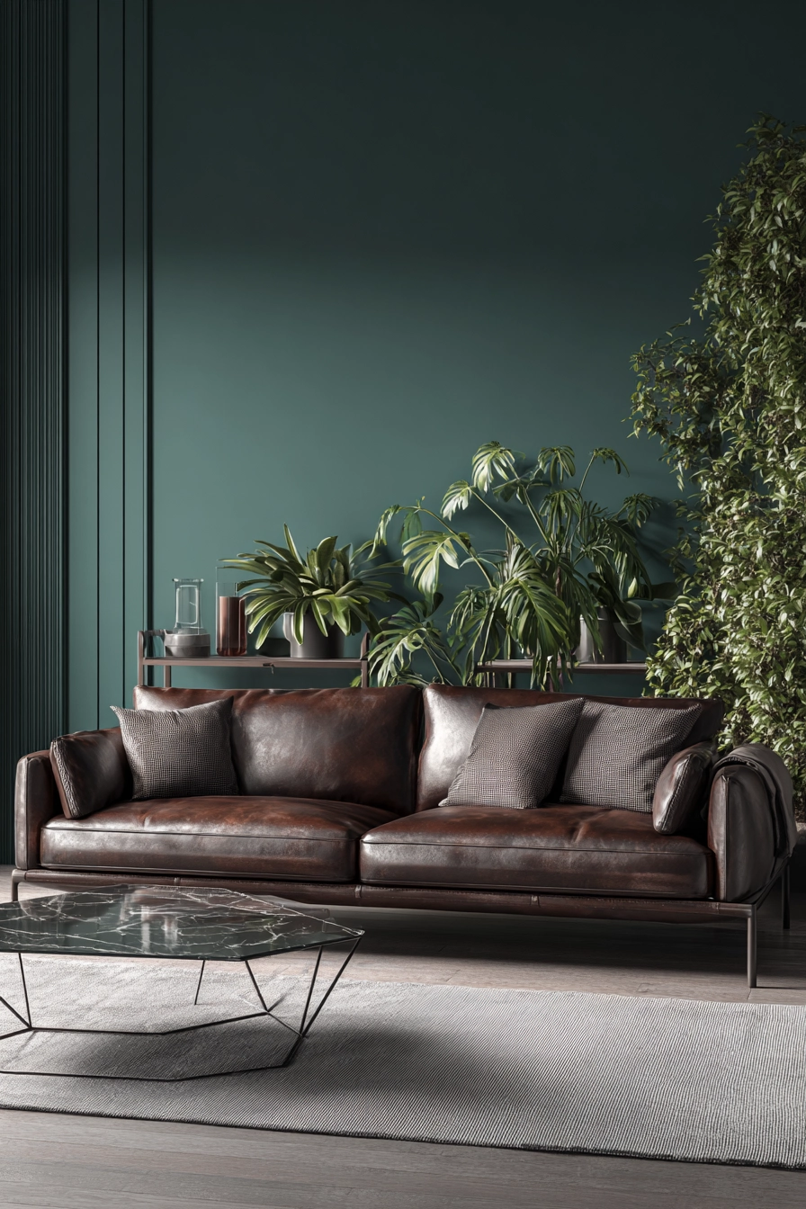 dark brown couch living room ideas 5