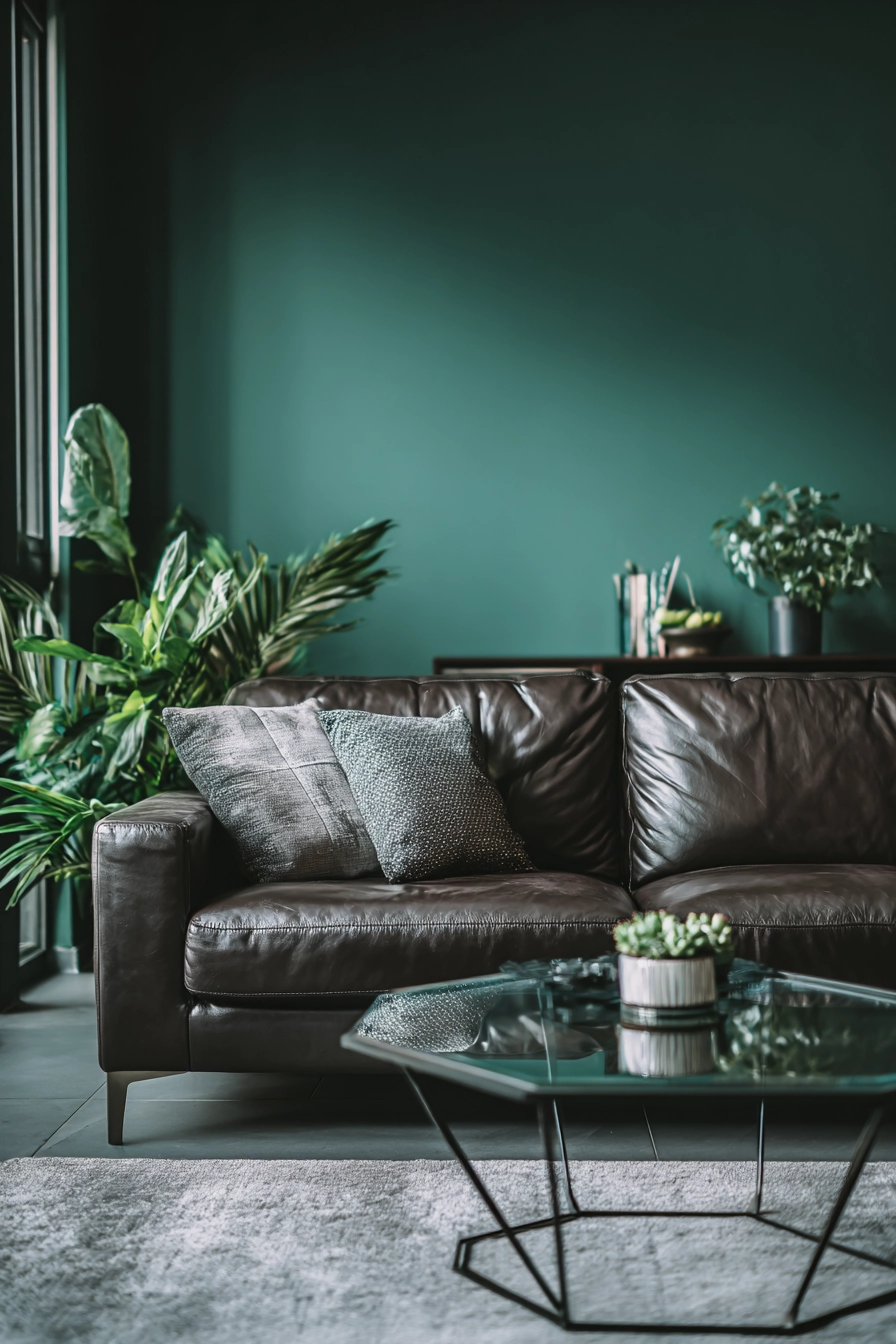 dark brown couch living room ideas 6