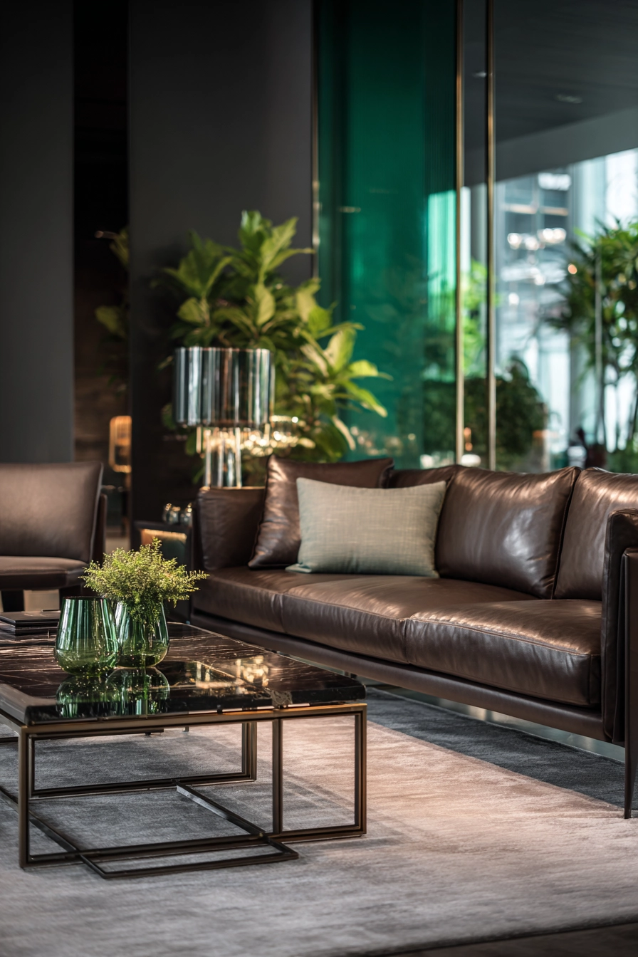 dark brown couch living room ideas 7