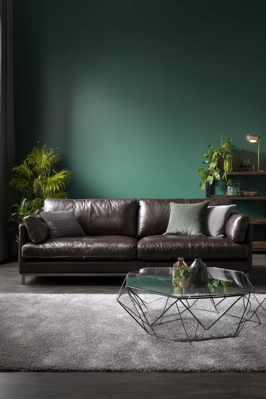 dark brown couch living room ideas 8