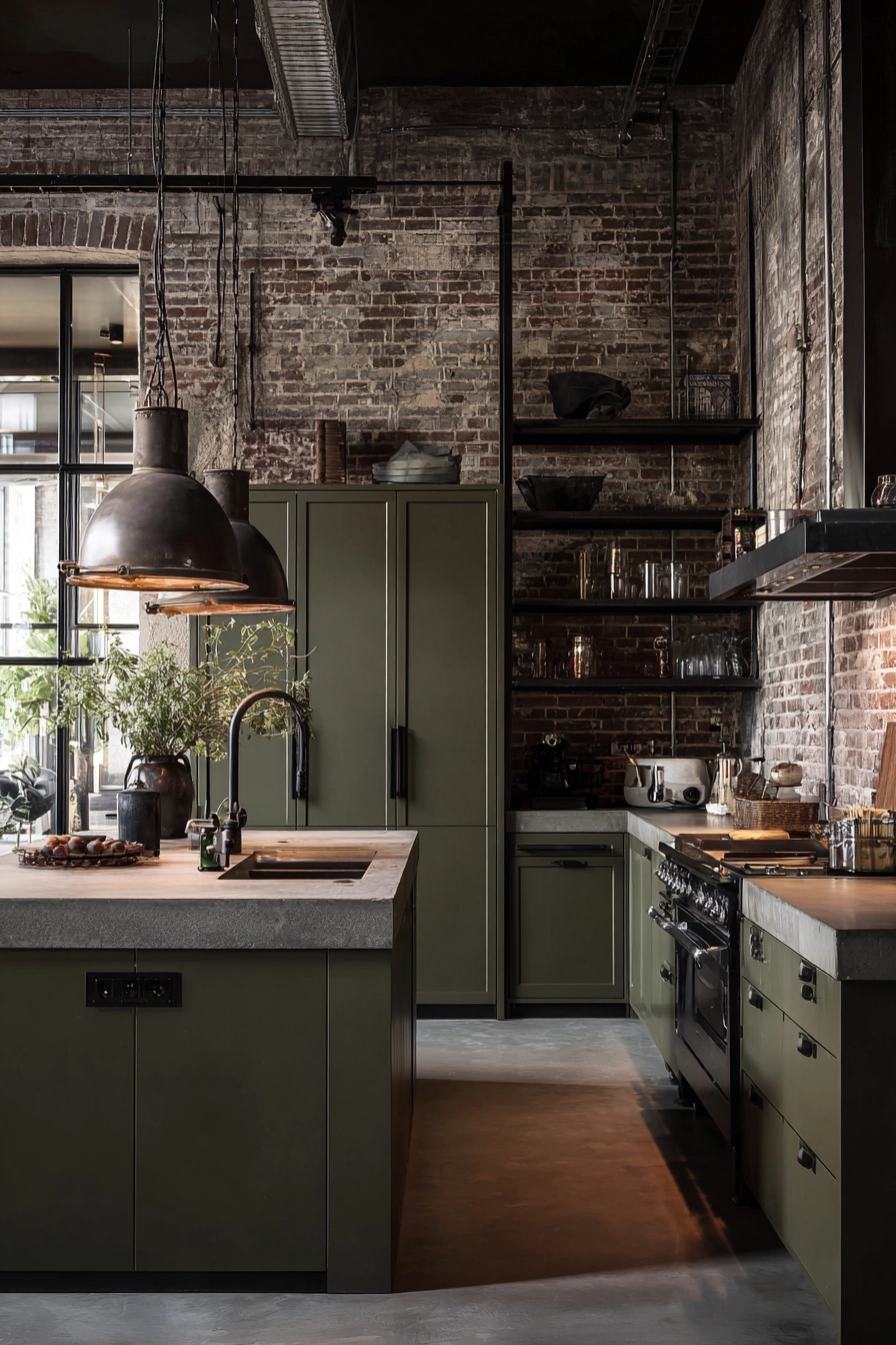 green kitchen cabinets 10