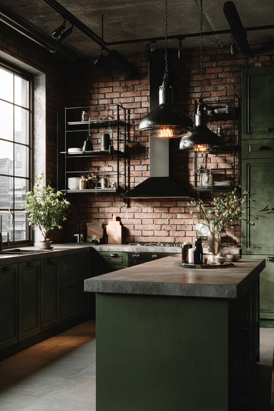 green kitchen cabinets 11
