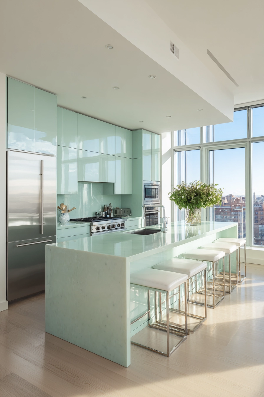 green kitchen cabinets 13