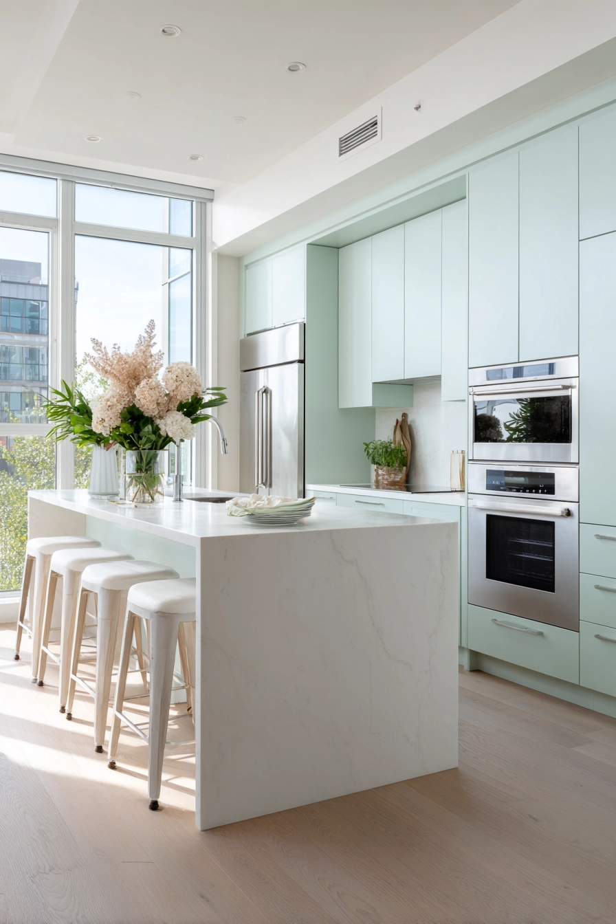 green kitchen cabinets 15