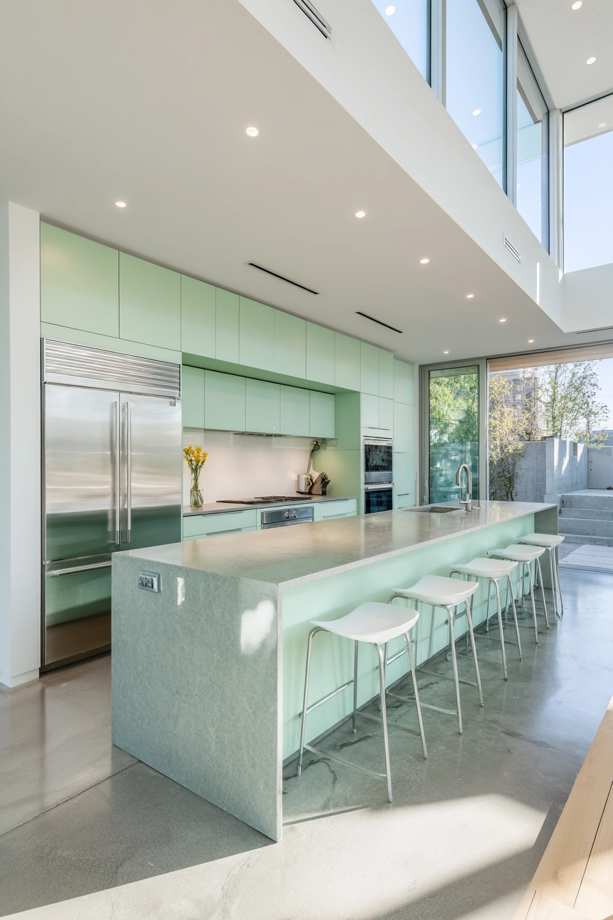 green kitchen cabinets 16