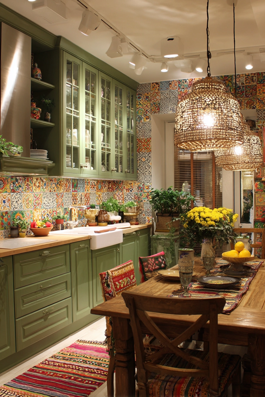 green kitchen cabinets 19