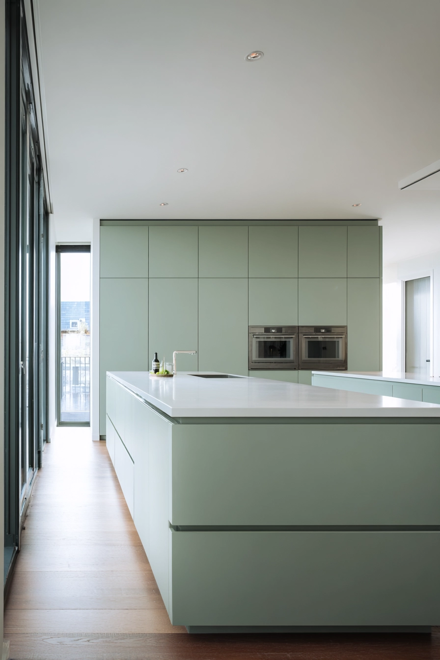 green kitchen cabinets 21