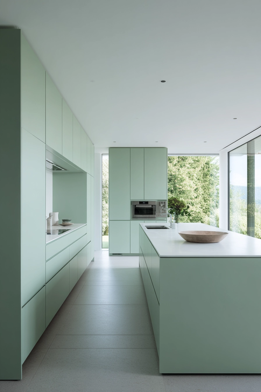 green kitchen cabinets 22
