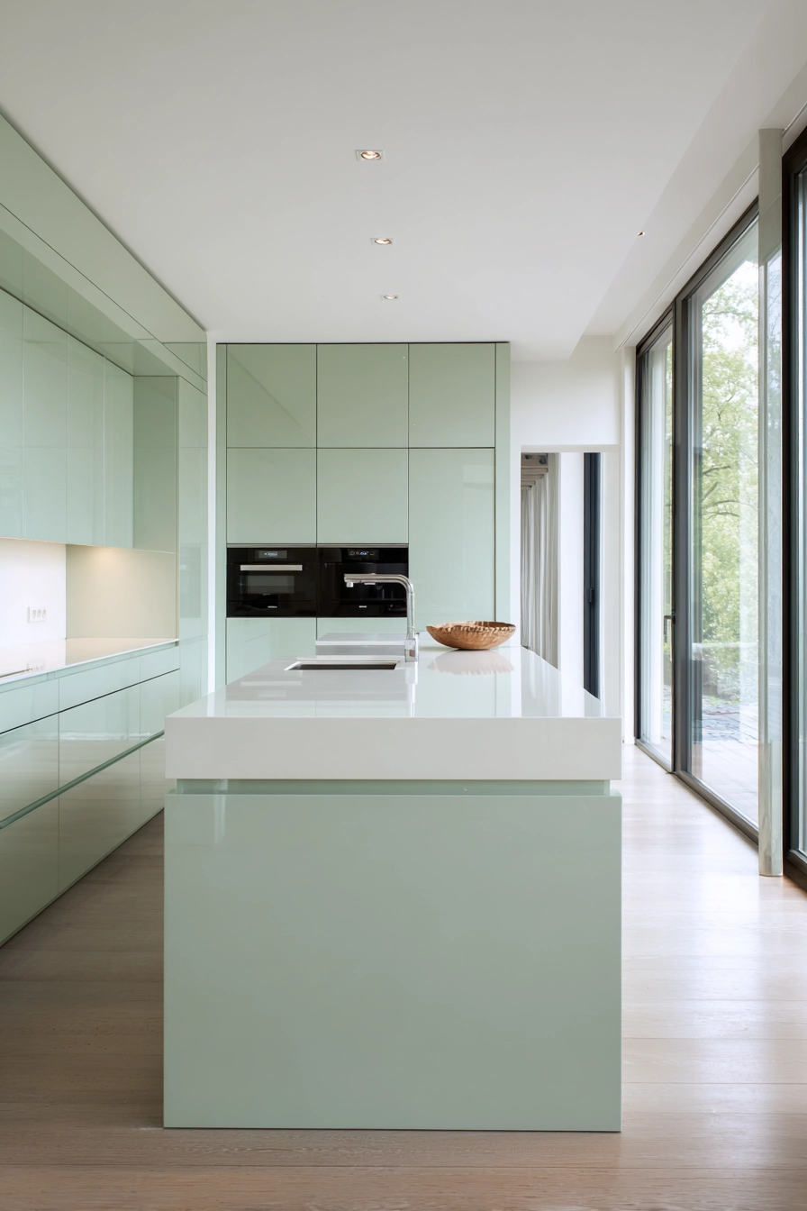 green kitchen cabinets 24