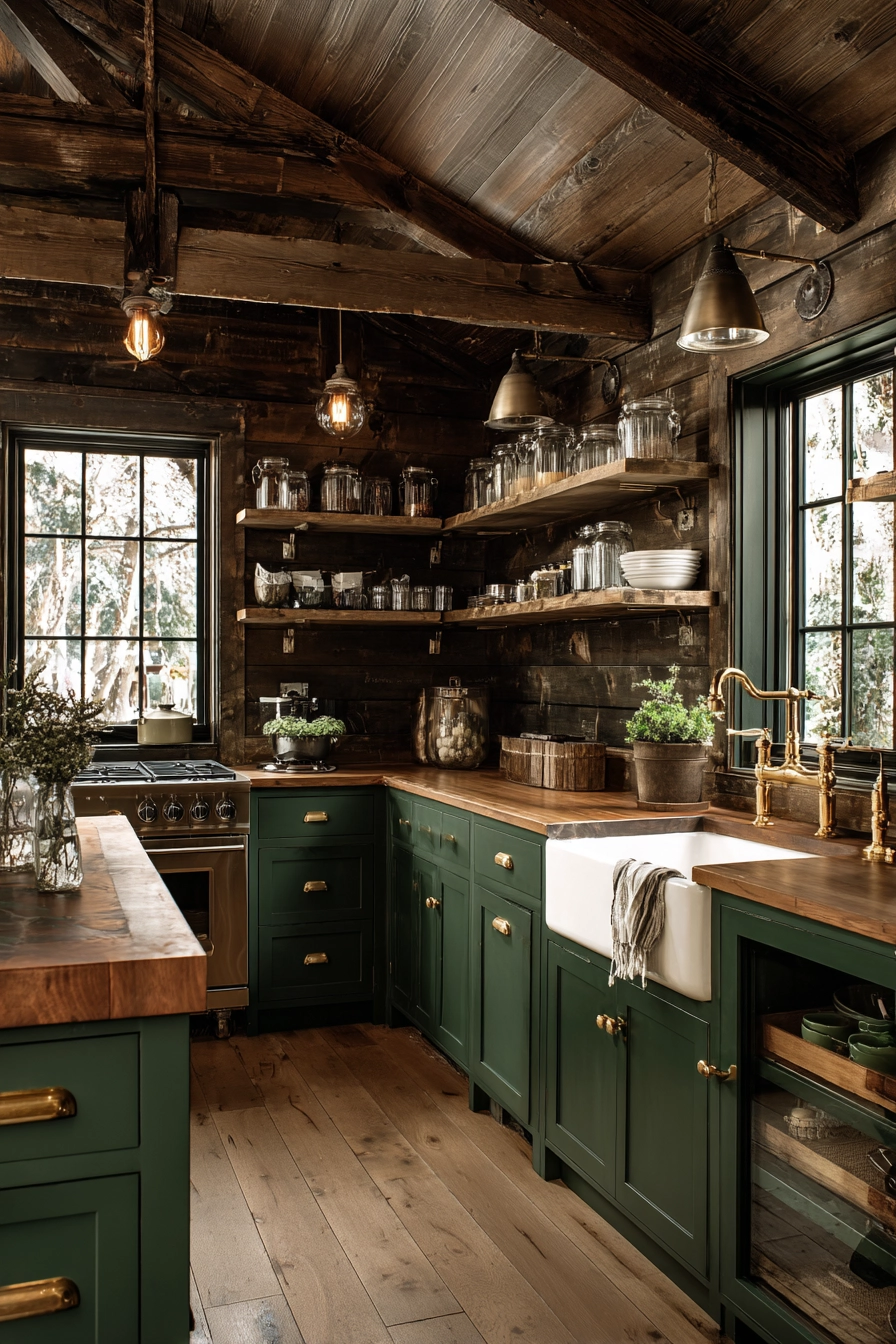 green kitchen cabinets 27