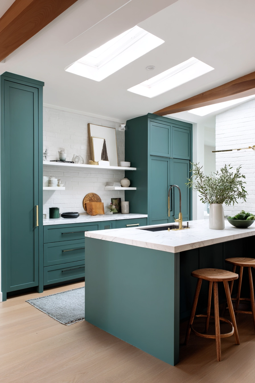 green kitchen cabinets 30