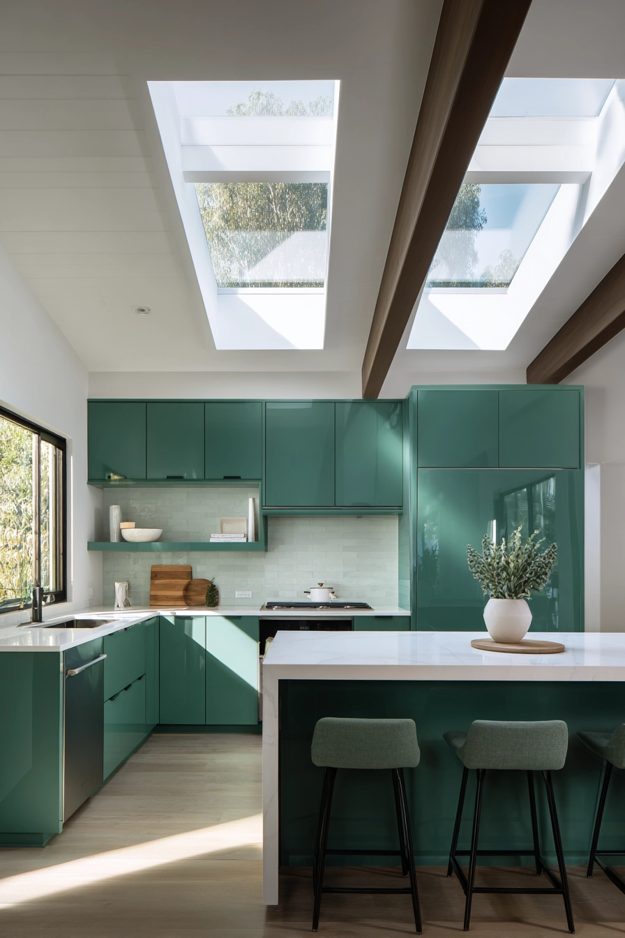 green kitchen cabinets 31