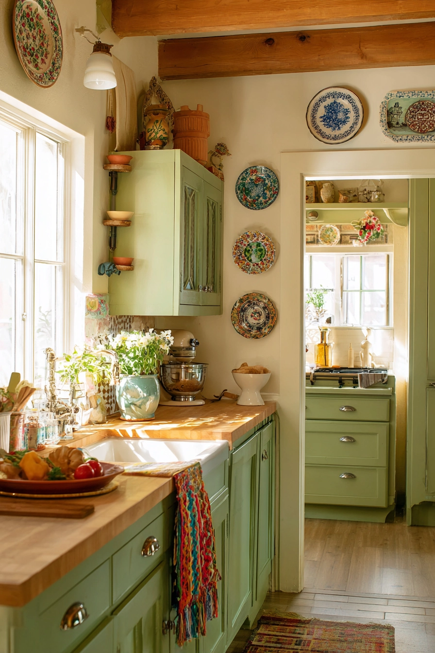 green kitchen cabinets 38