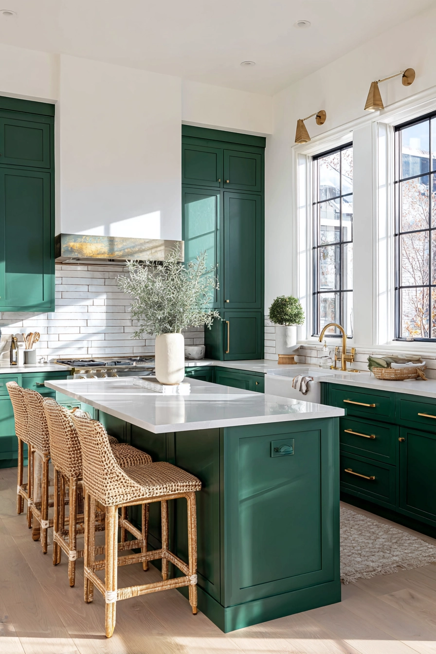 green kitchen cabinets 4